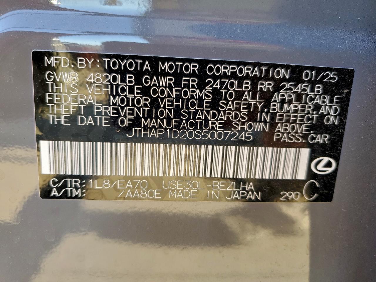 2025 LEXUS IS 500