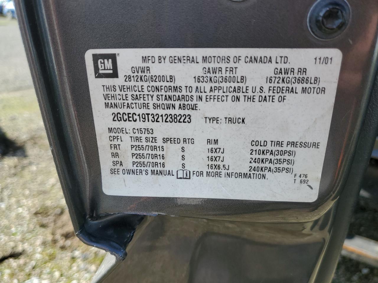 2002 CHEVROLET SILVERADO 1500