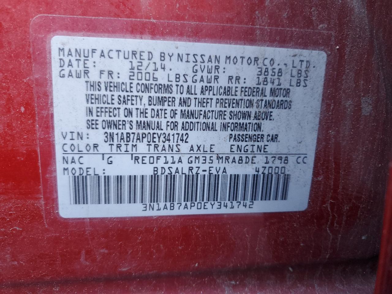 2014 NISSAN SENTRA
