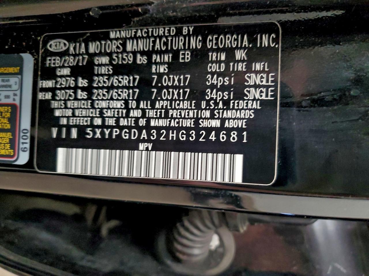 2017 KIA SORENTO