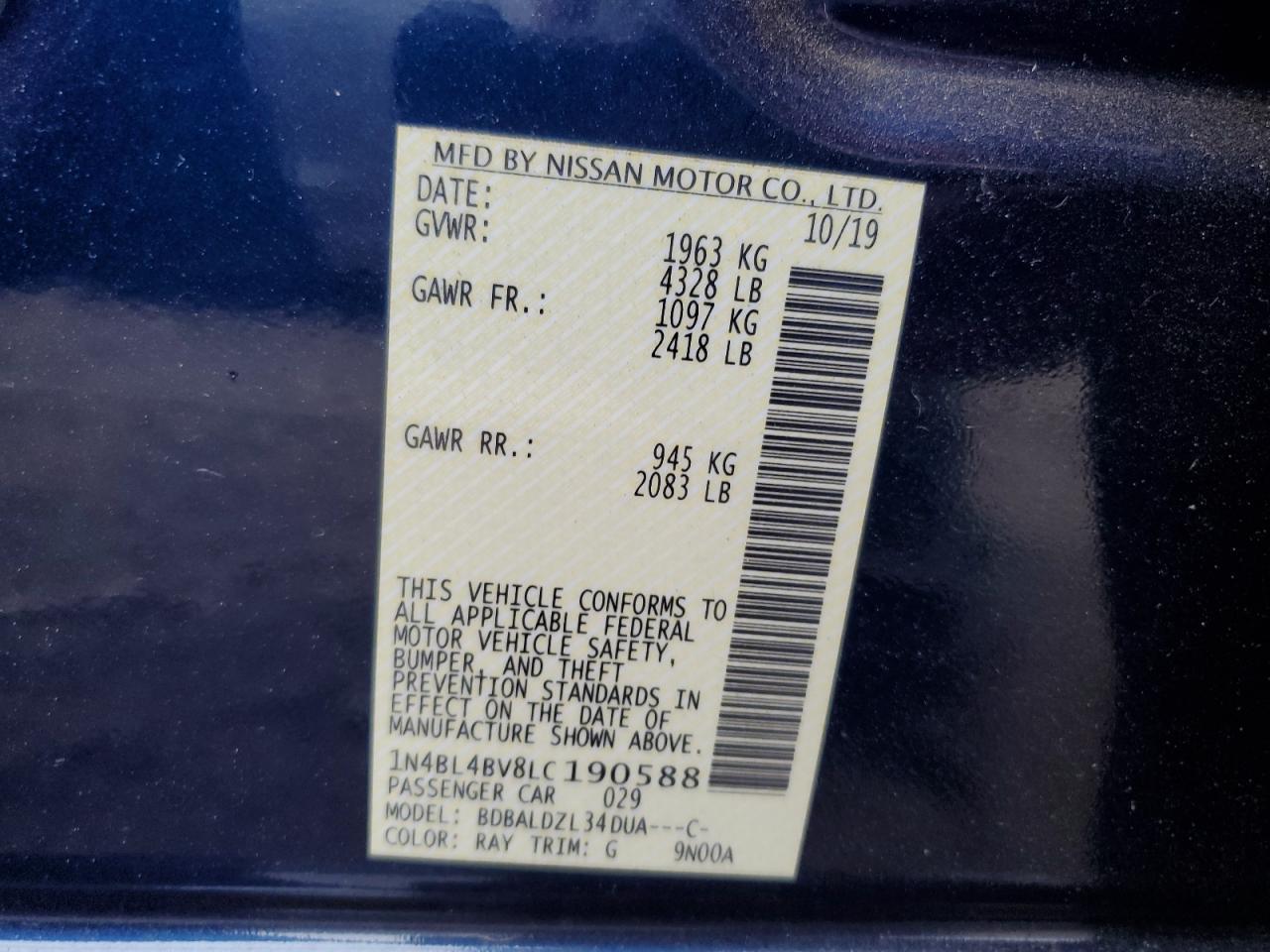 2020 NISSAN ALTIMA