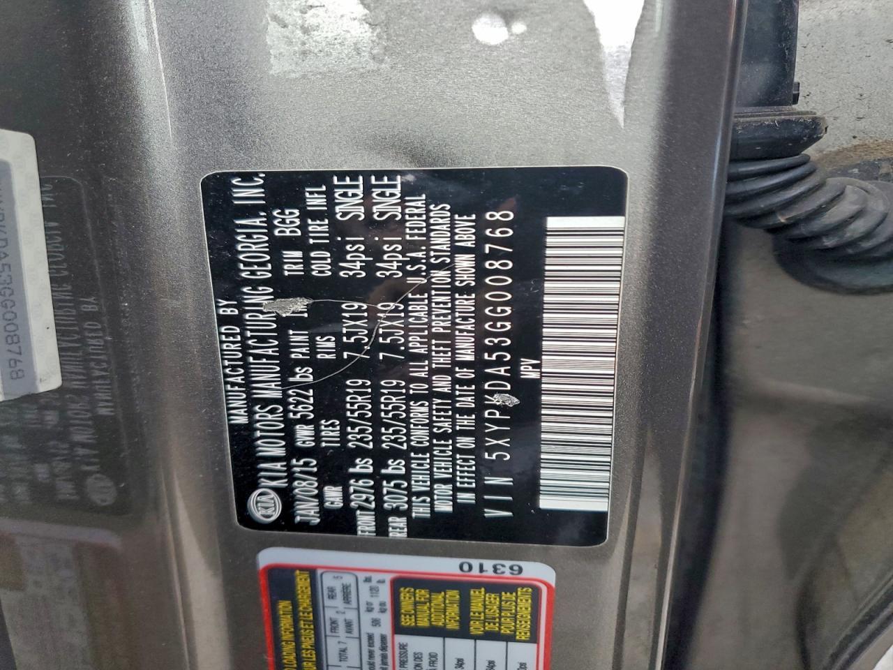 2016 KIA SORENTO