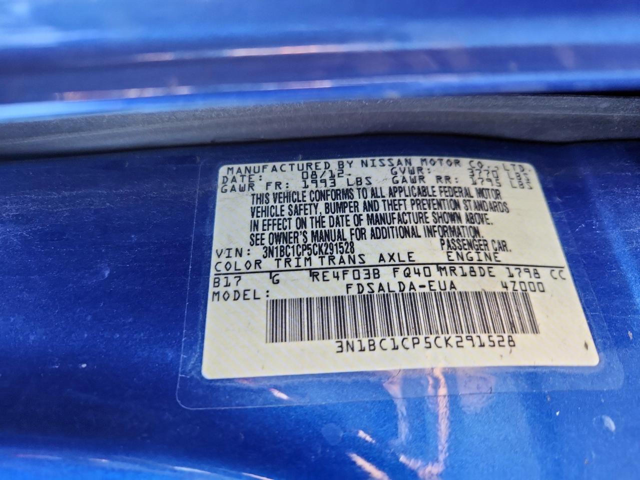 2012 NISSAN VERSA