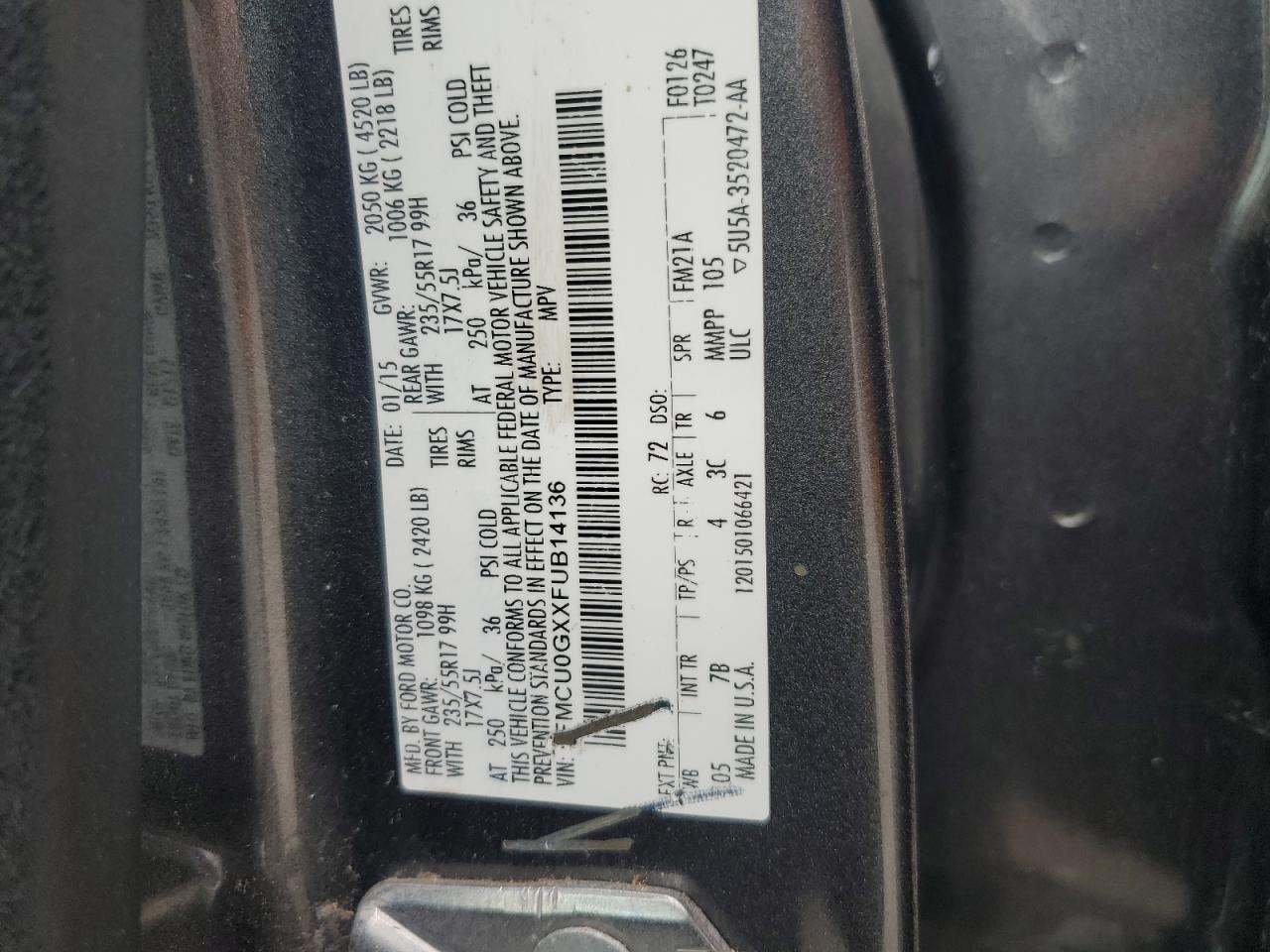 2015 FORD ESCAPE