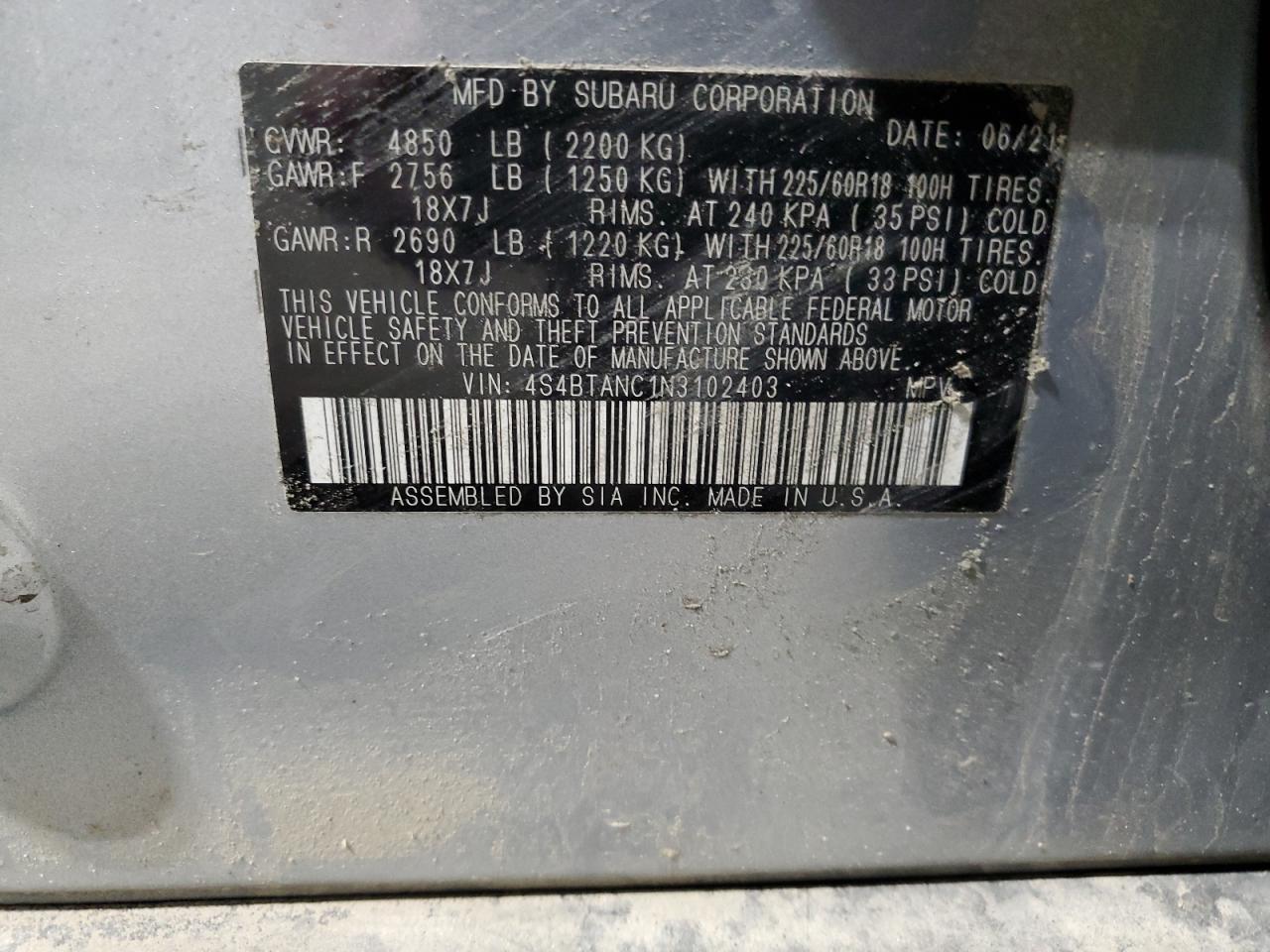 2022 SUBARU Outback