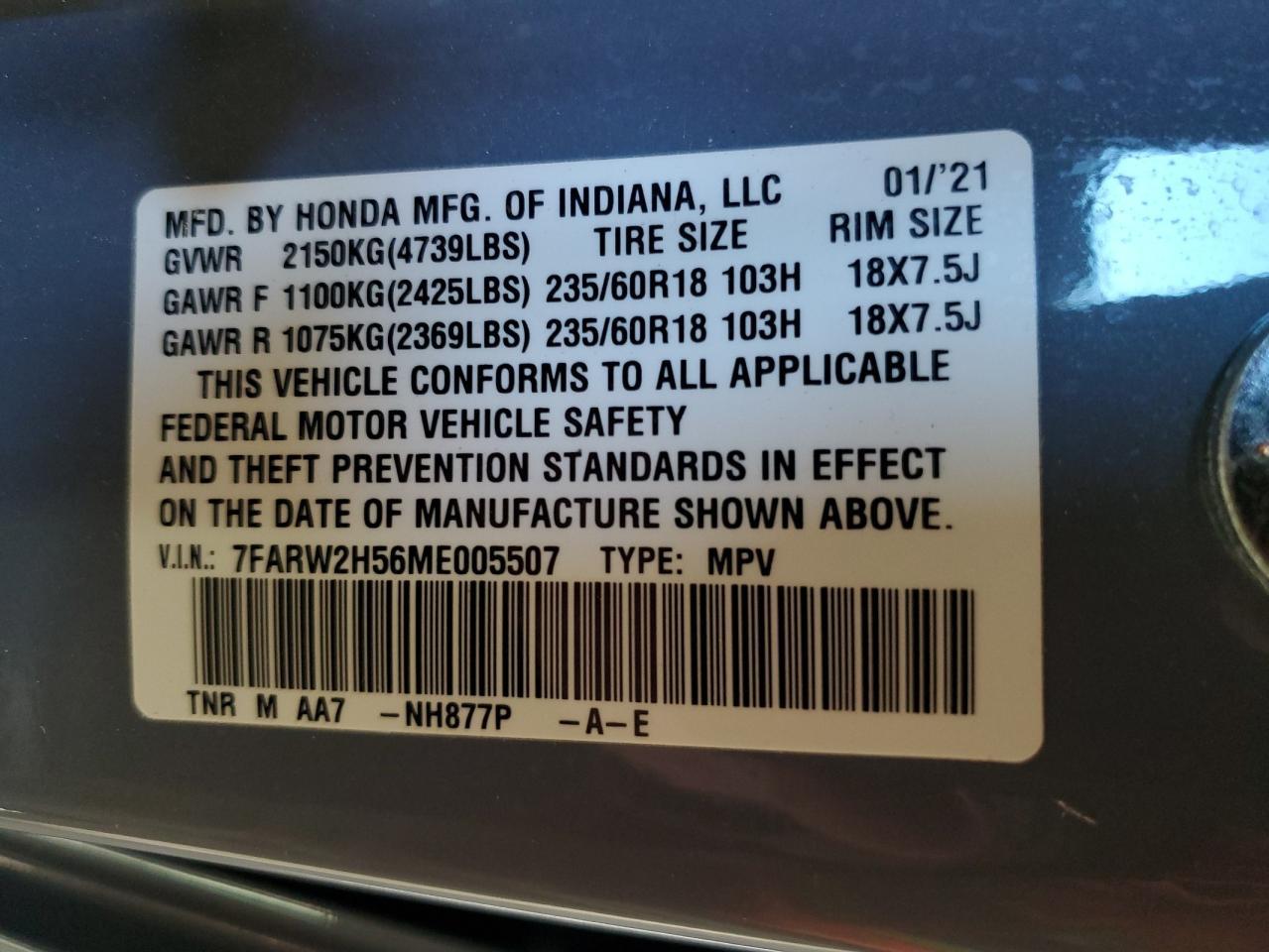 2021 HONDA CR-V