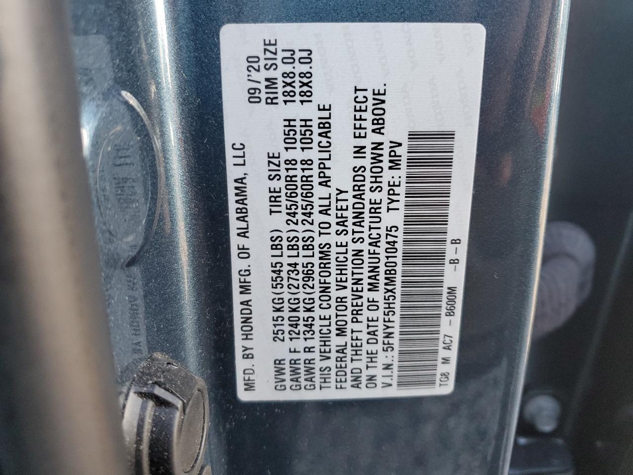 2021 HONDA PILOT