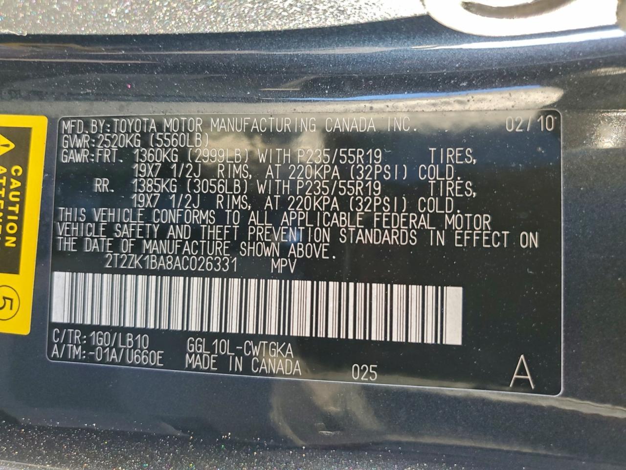 2010 LEXUS RX 350