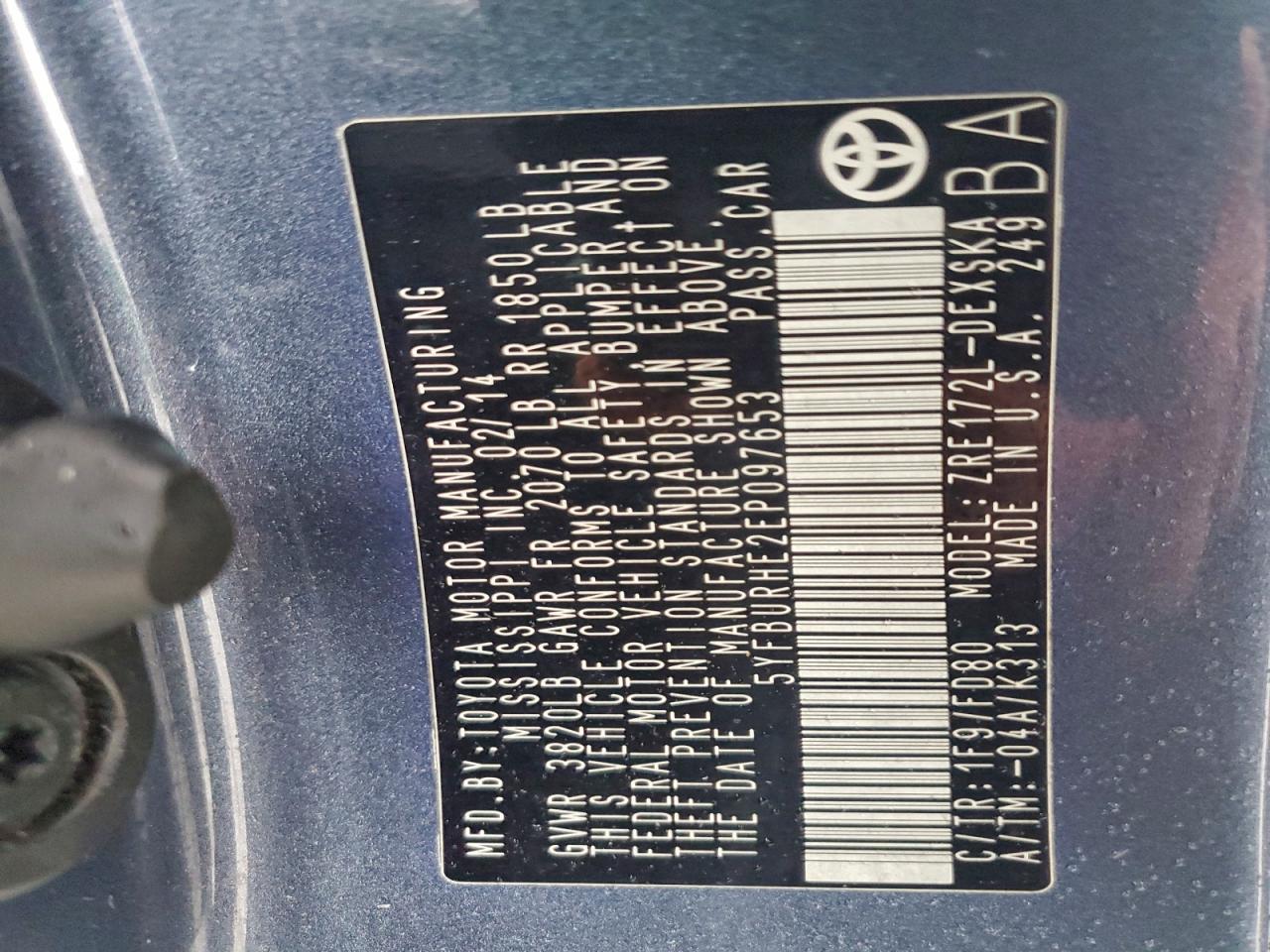 2014 TOYOTA COROLLA