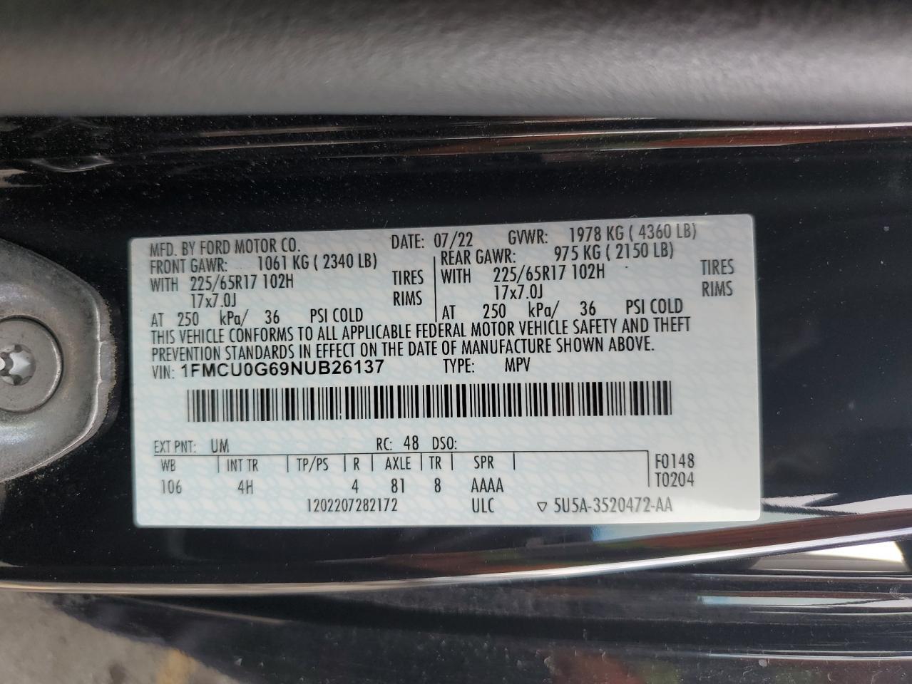 2022 FORD ESCAPE