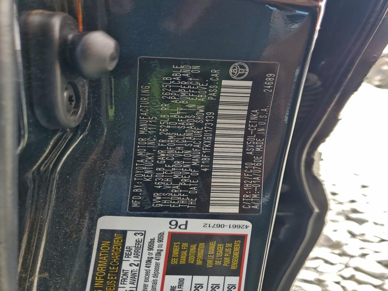 2016 TOYOTA CAMRY