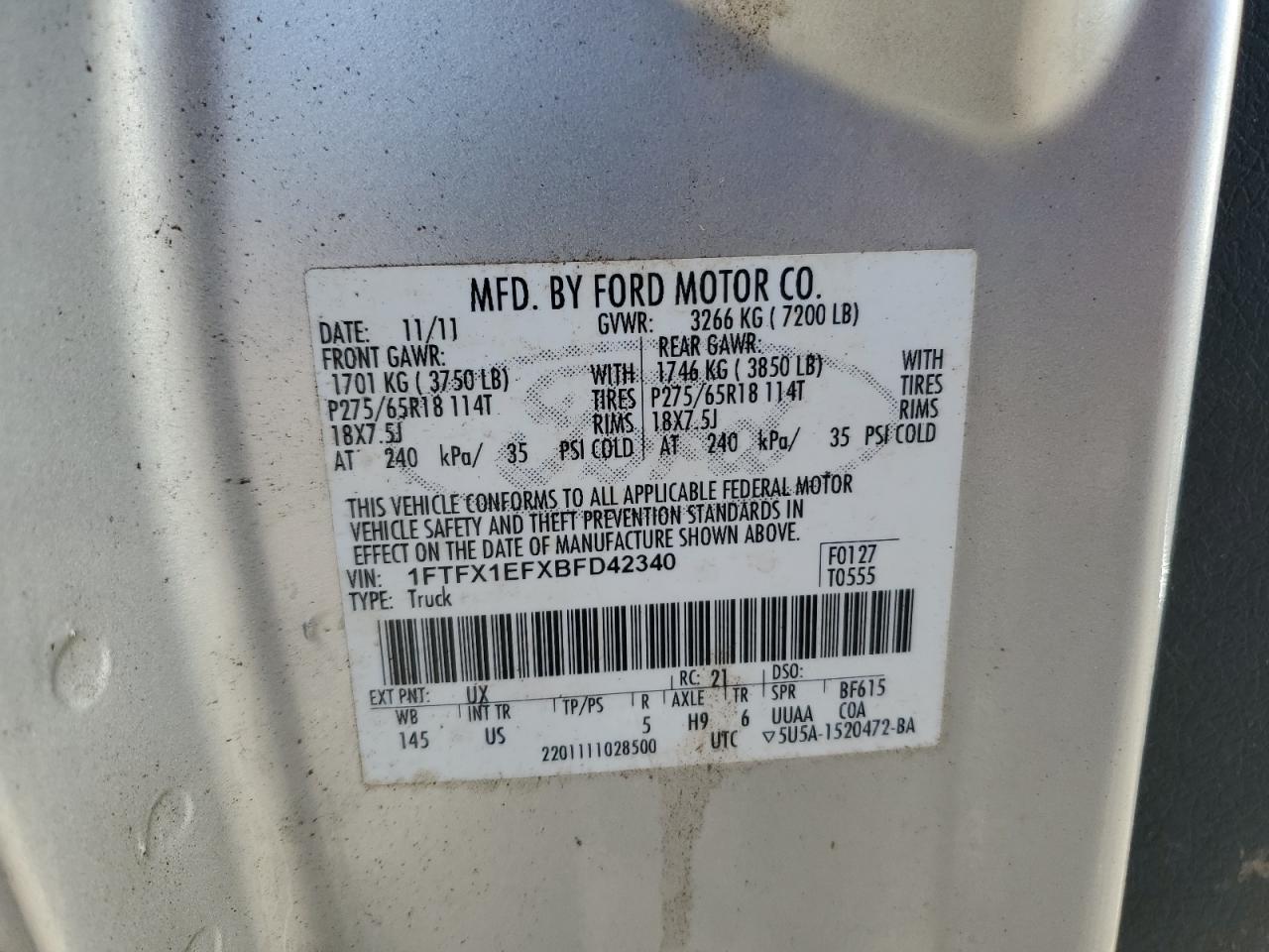 2011 FORD F-150
