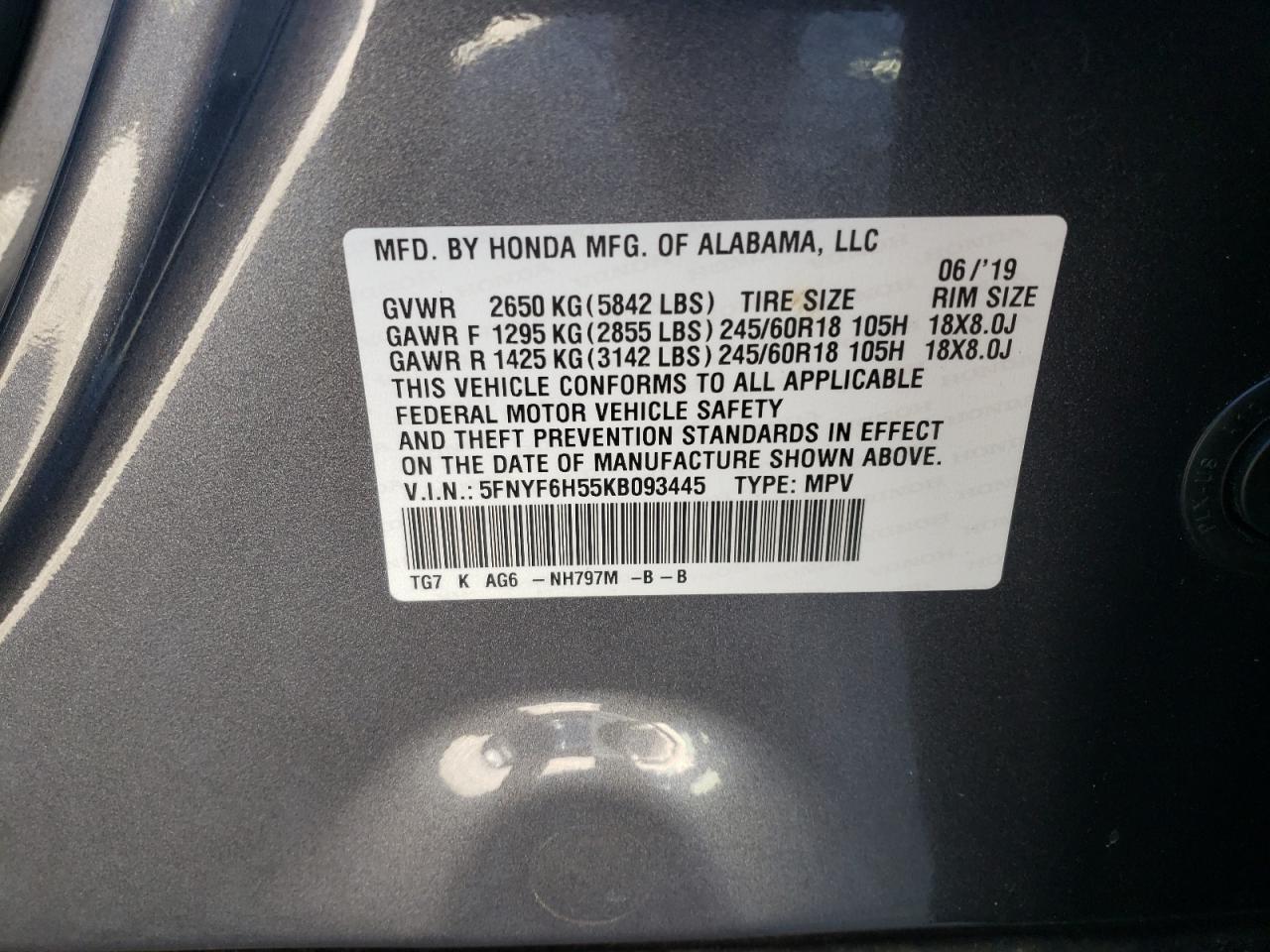 2019 HONDA PILOT