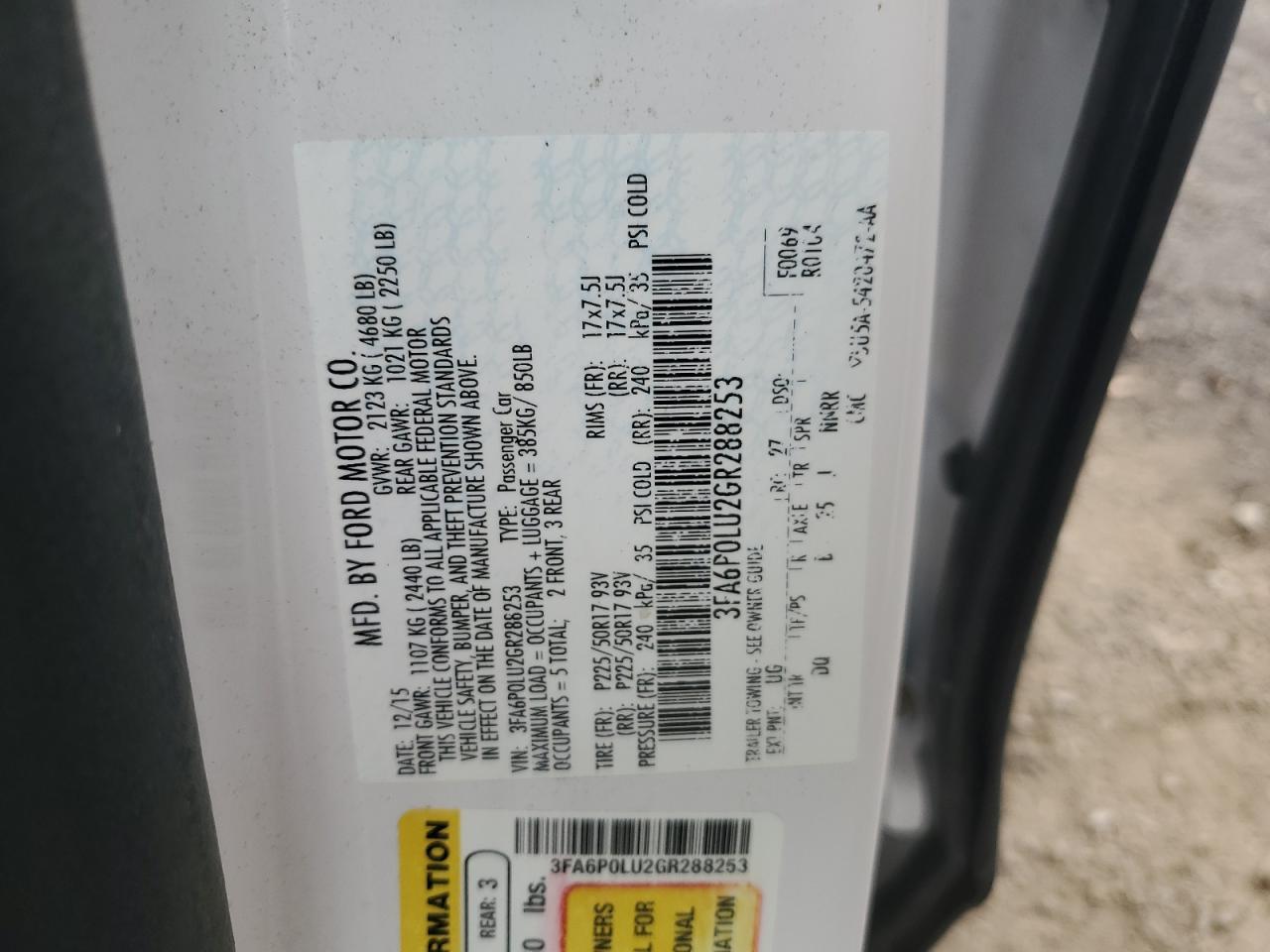 2016 FORD FUSION