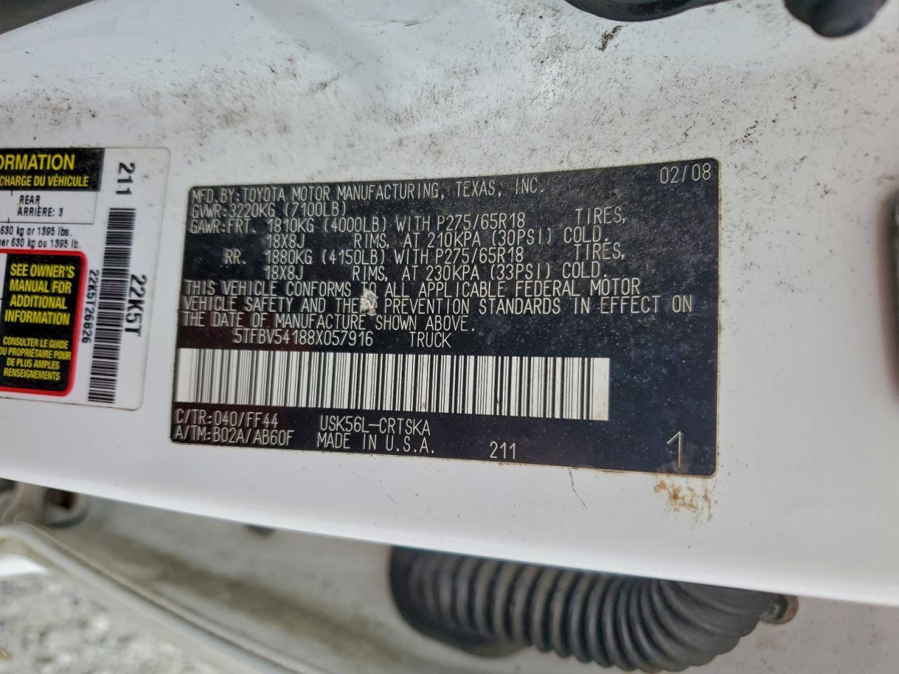 2008 TOYOTA TUNDRA