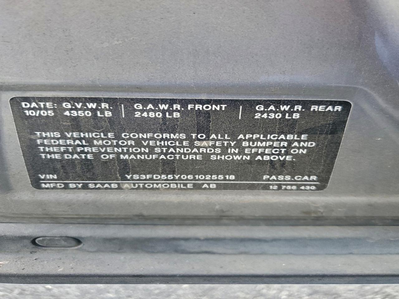 2006 SAAB 9-3