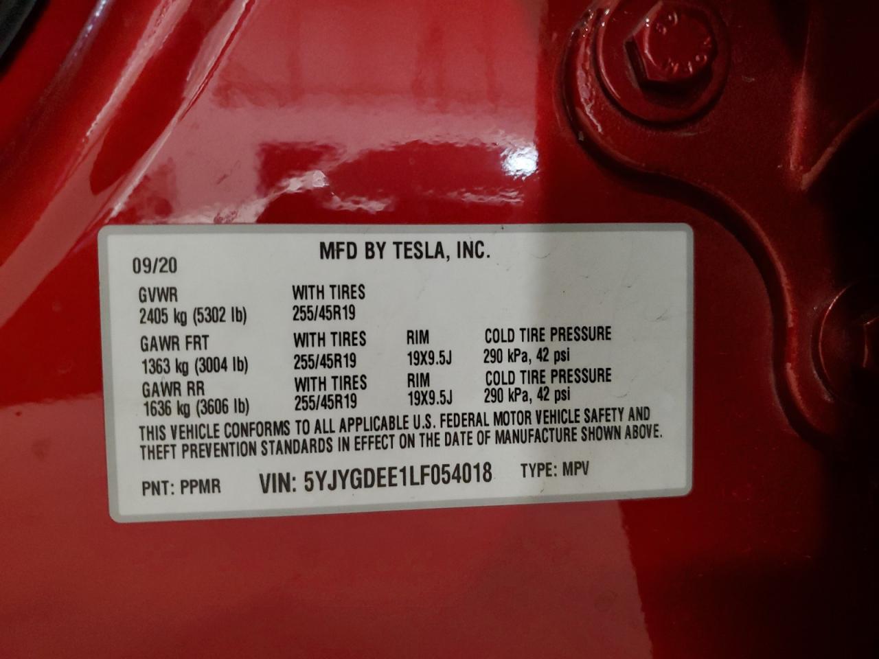 2020 TESLA MODEL Y