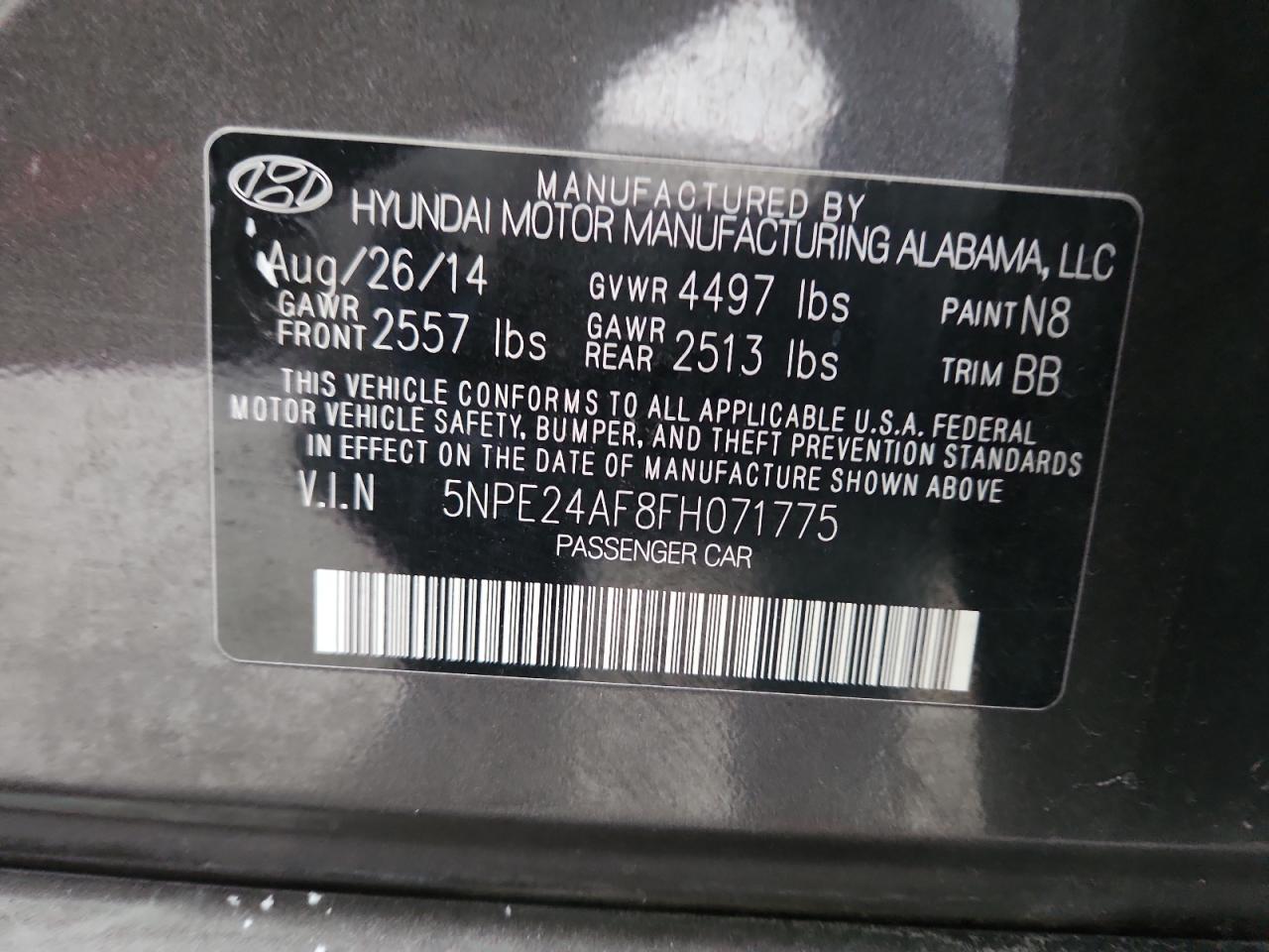 2015 HYUNDAI SONATA