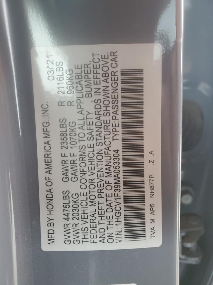 2021 HONDA ACCORD