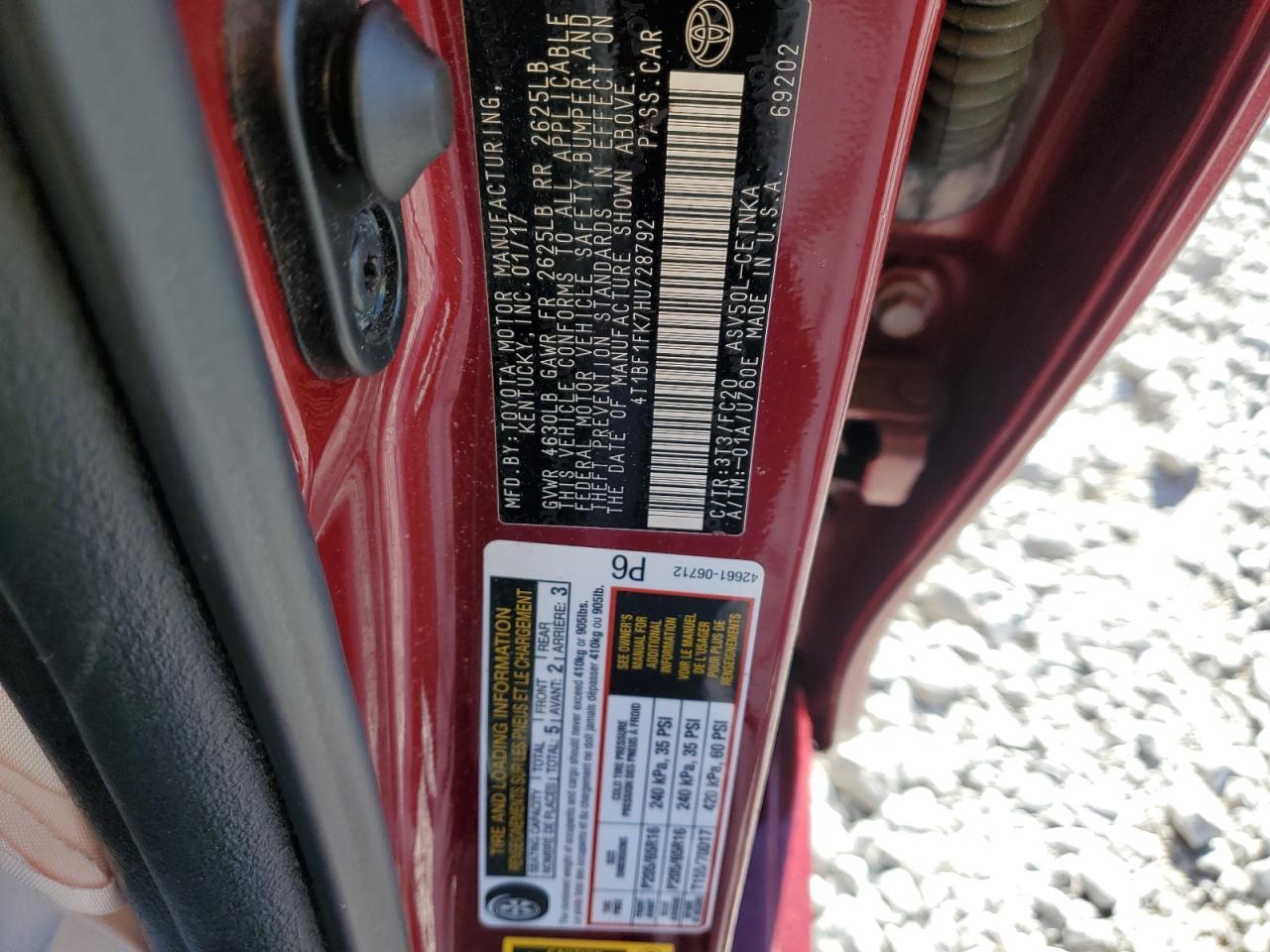 2017 TOYOTA CAMRY