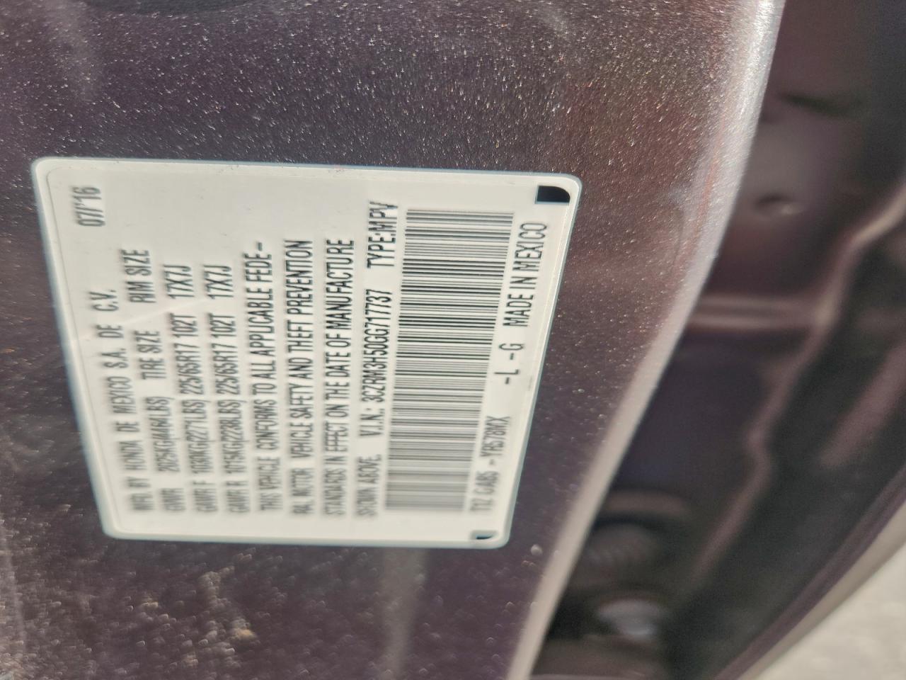 2016 HONDA CR-V