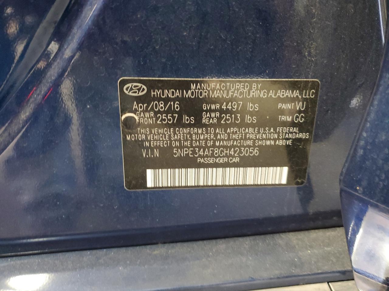 2016 HYUNDAI SONATA