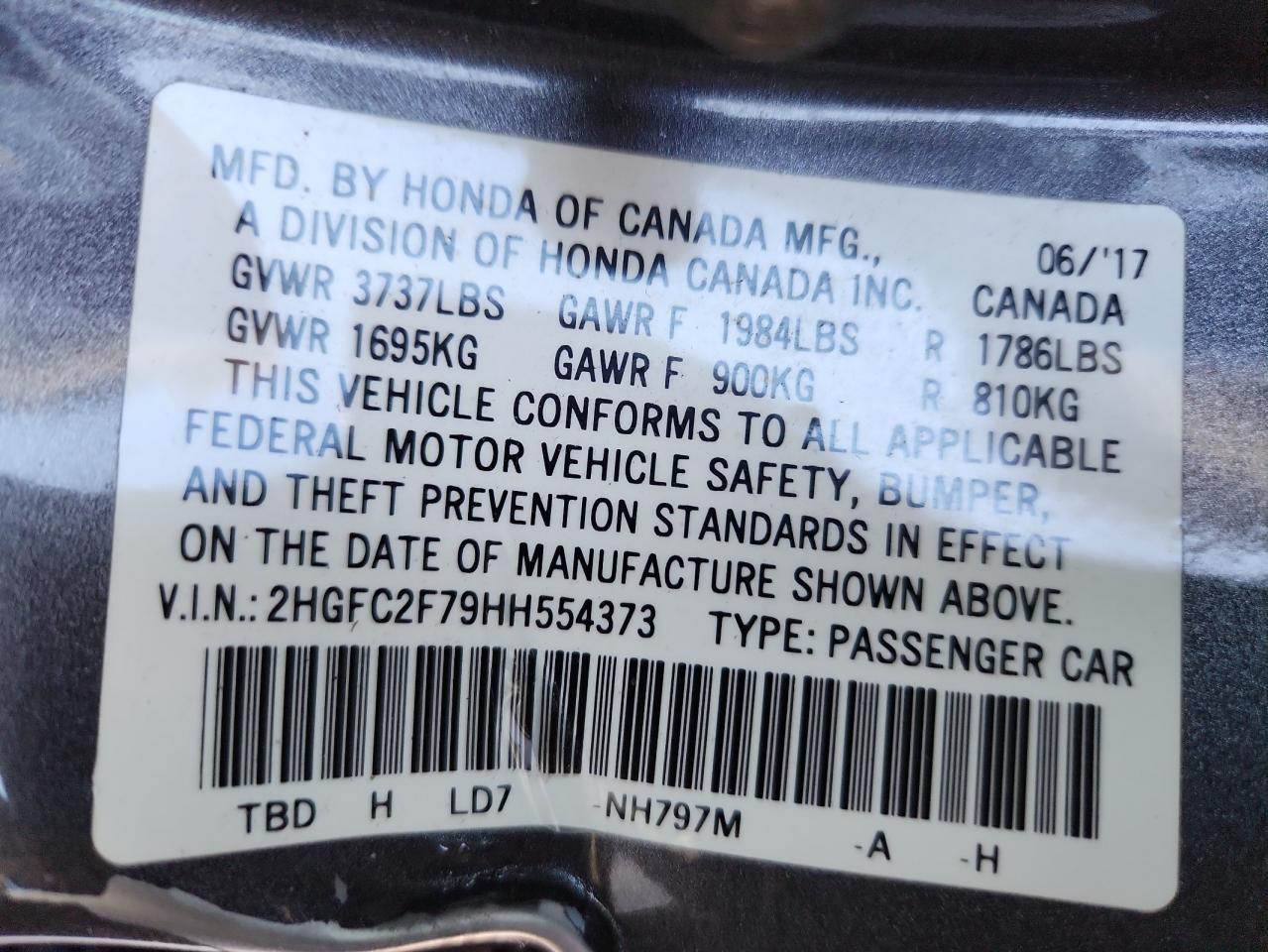 2017 HONDA CIVIC