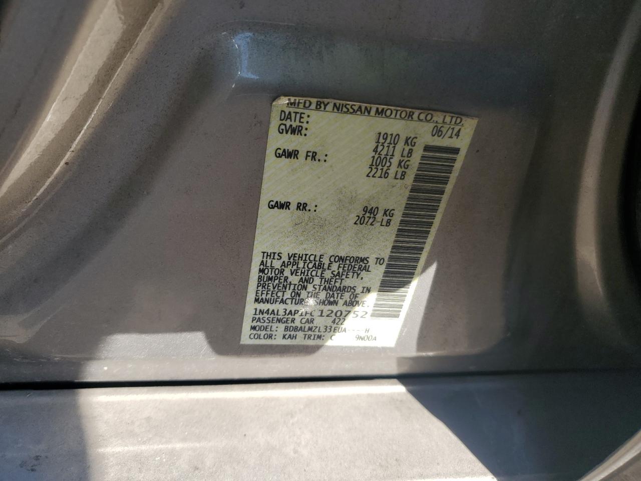 2015 NISSAN ALTIMA