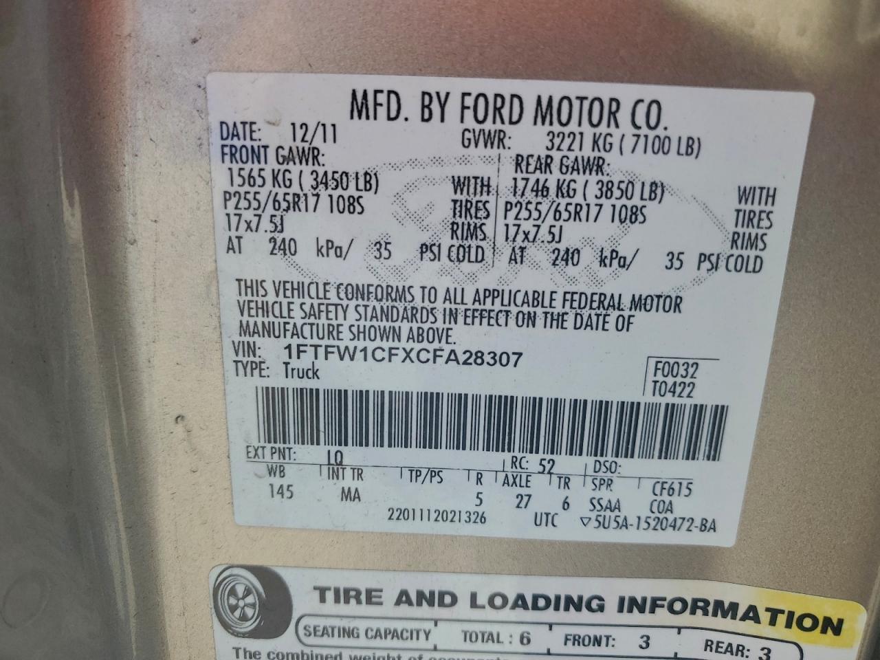 2012 FORD F-150