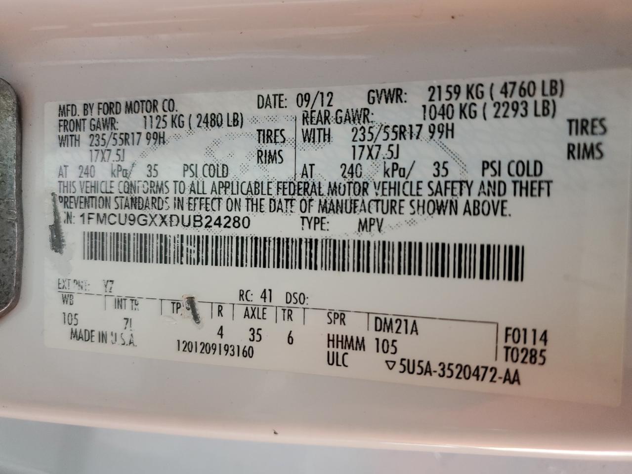 2013 FORD ESCAPE