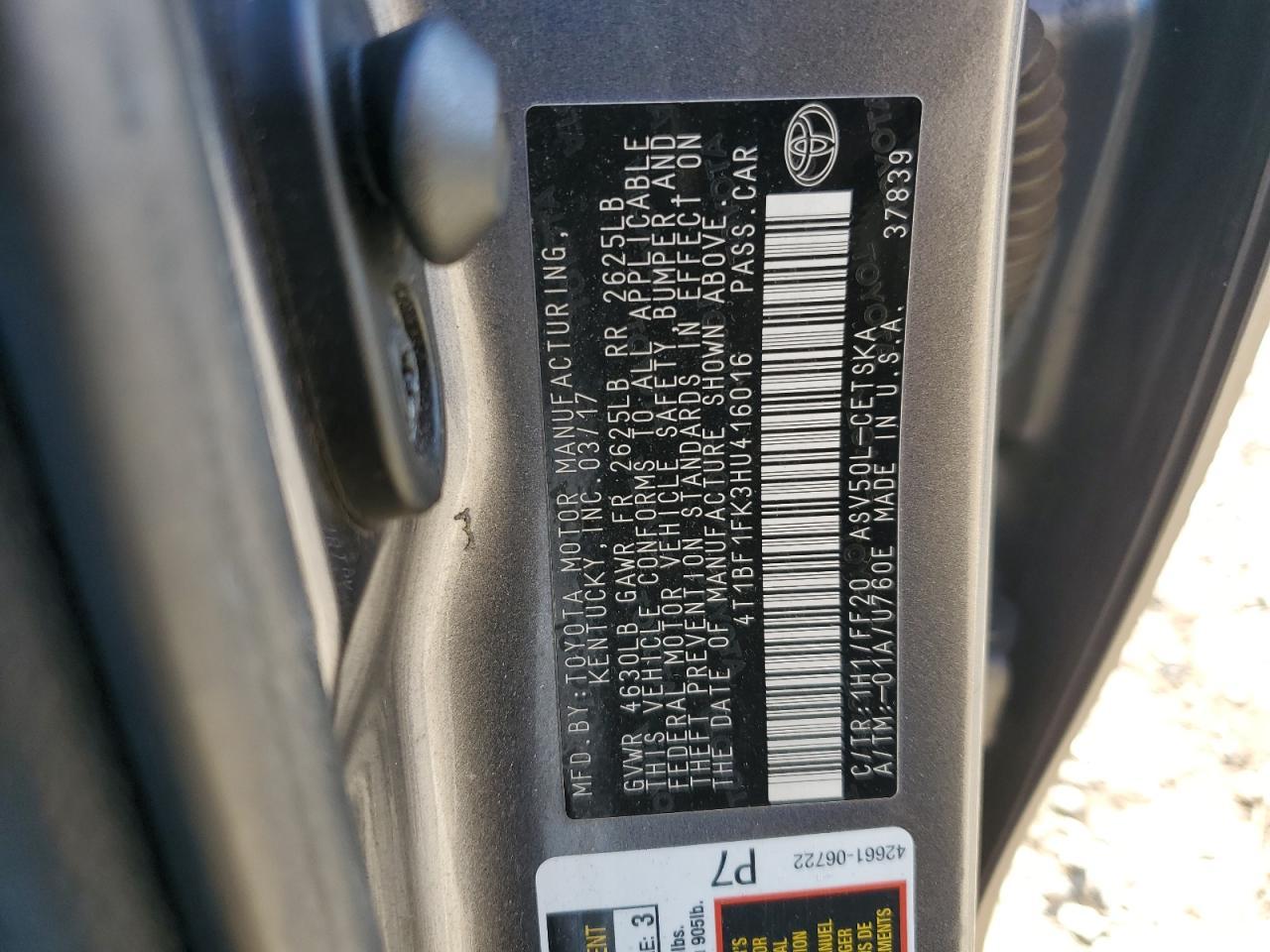 2017 TOYOTA CAMRY