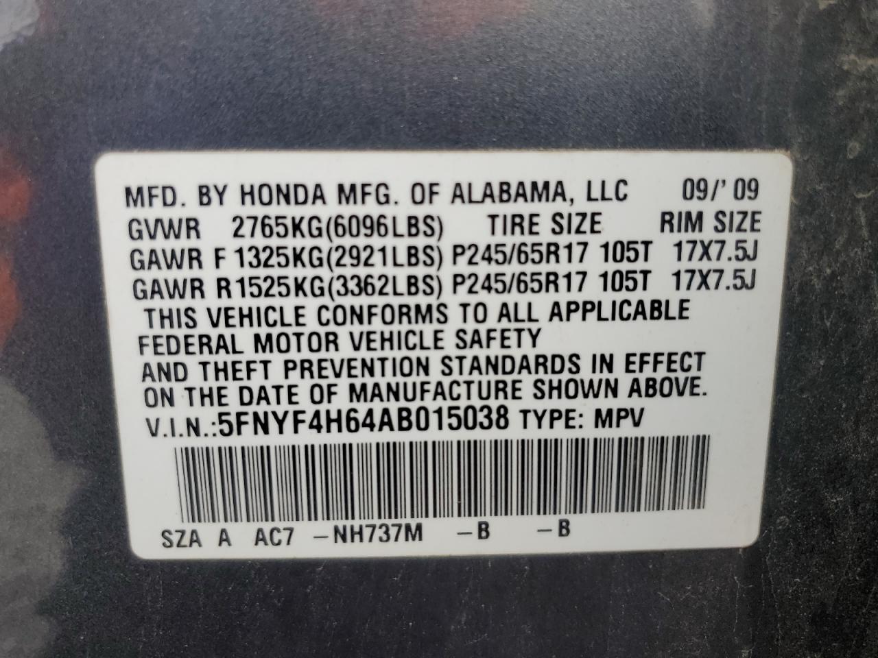 2010 HONDA PILOT