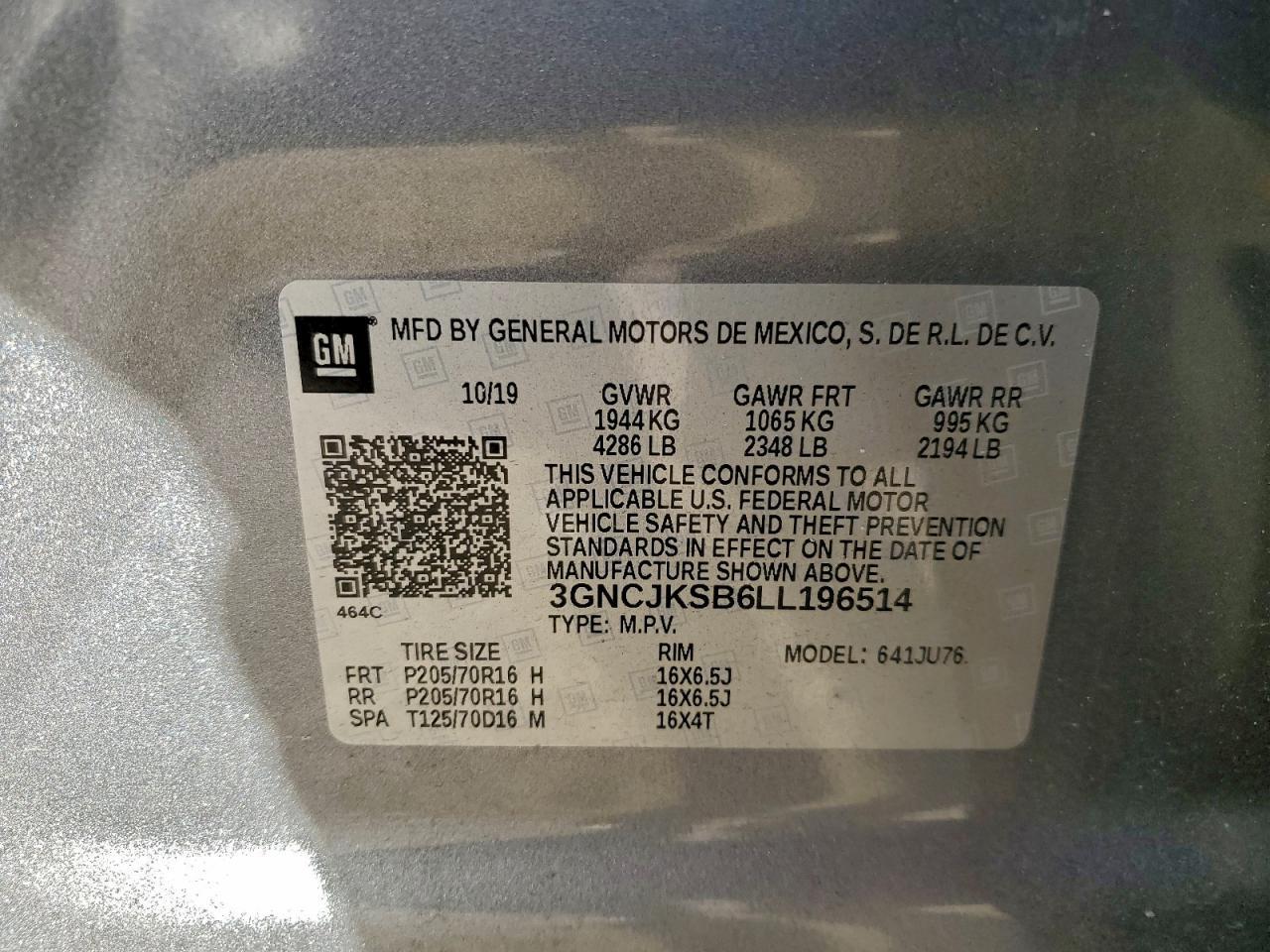 2020 CHEVROLET TRAX
