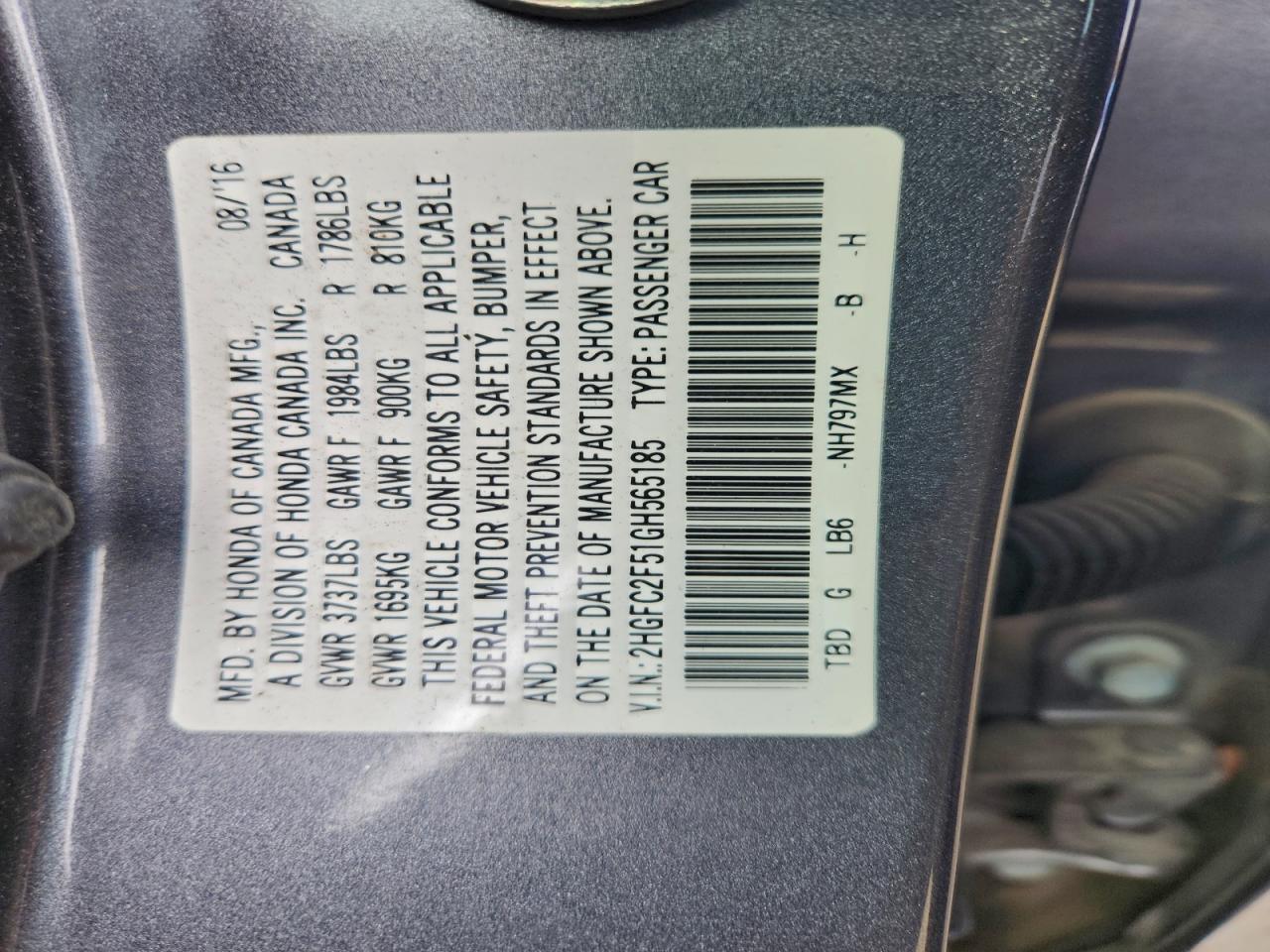 2016 HONDA CIVIC