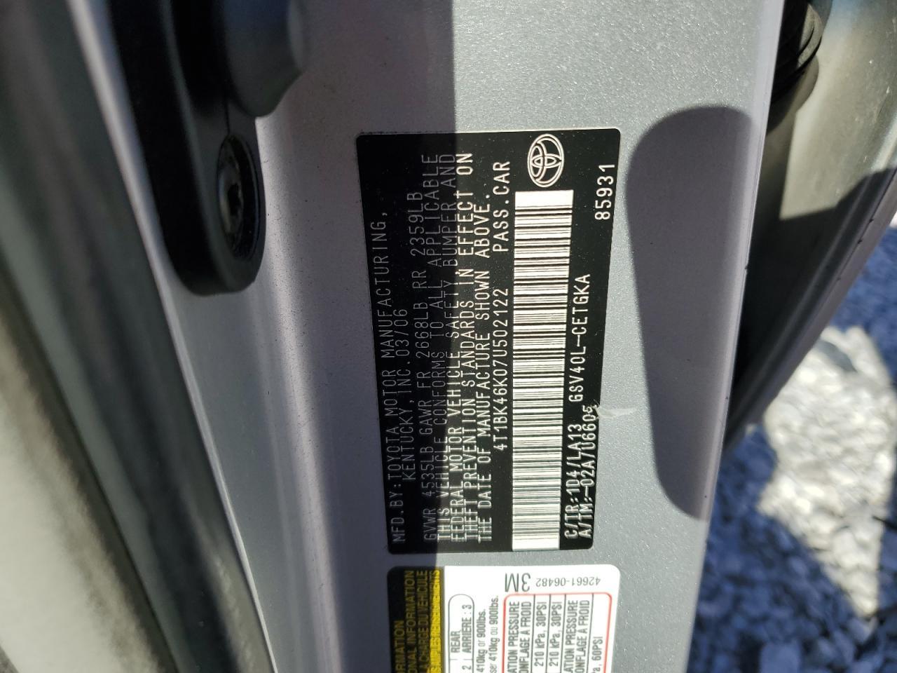 2007 TOYOTA CAMRY