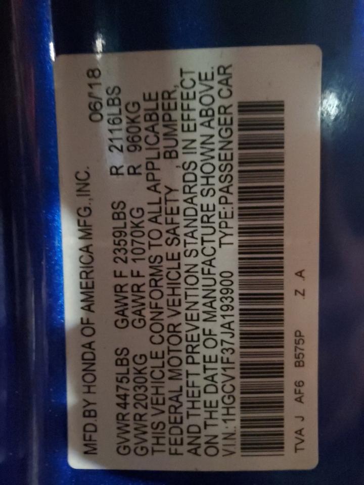 2018 HONDA ACCORD