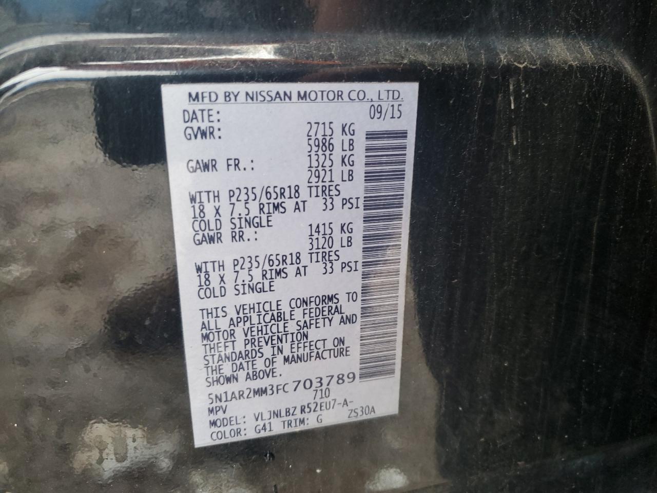 2015 NISSAN PATHFINDER