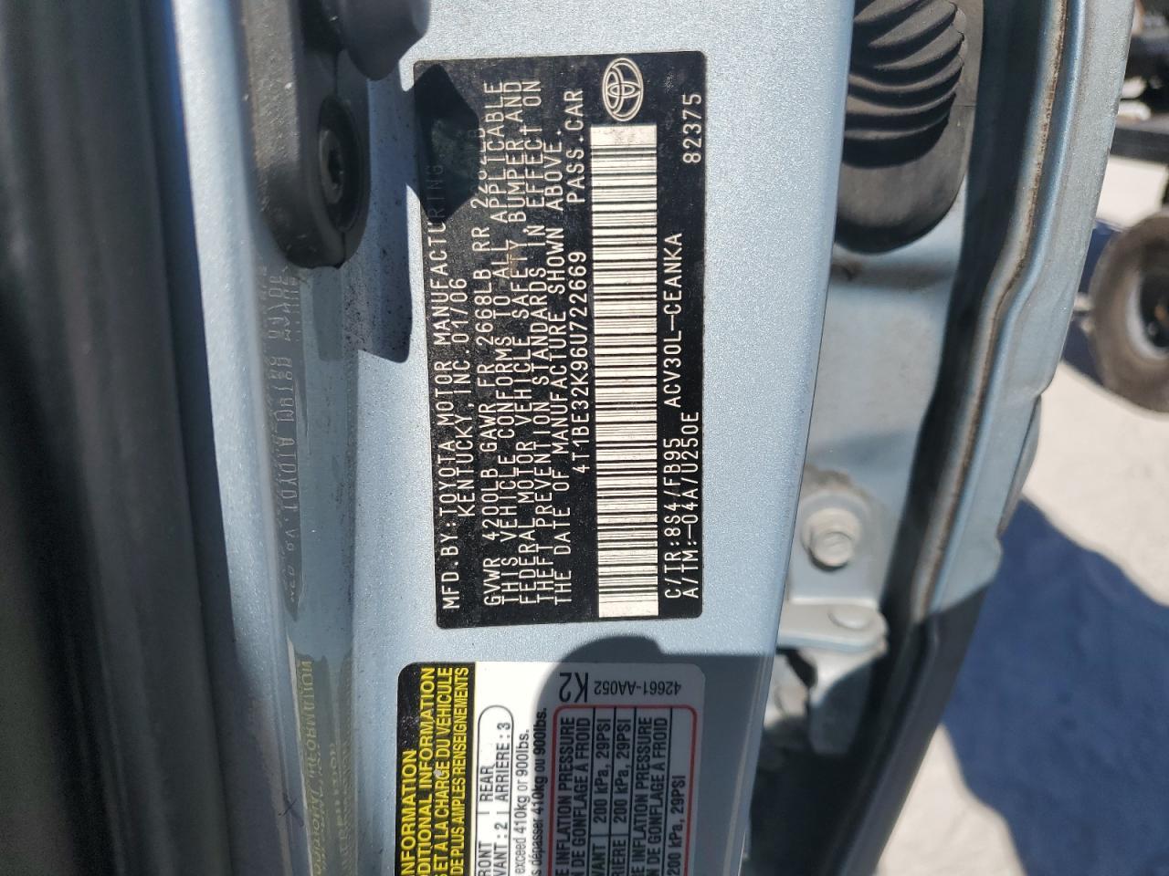 2006 TOYOTA CAMRY