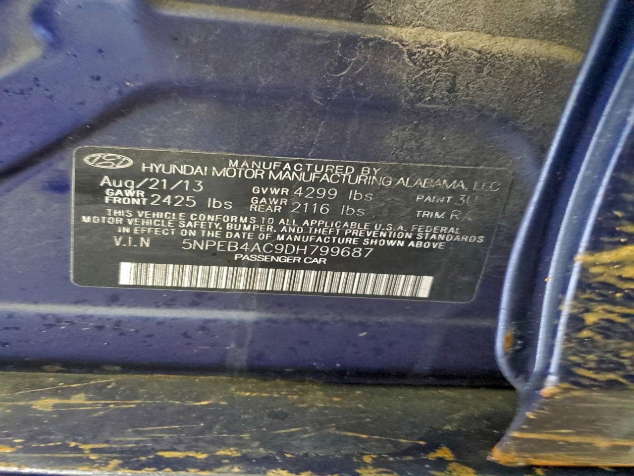 2013 HYUNDAI SONATA