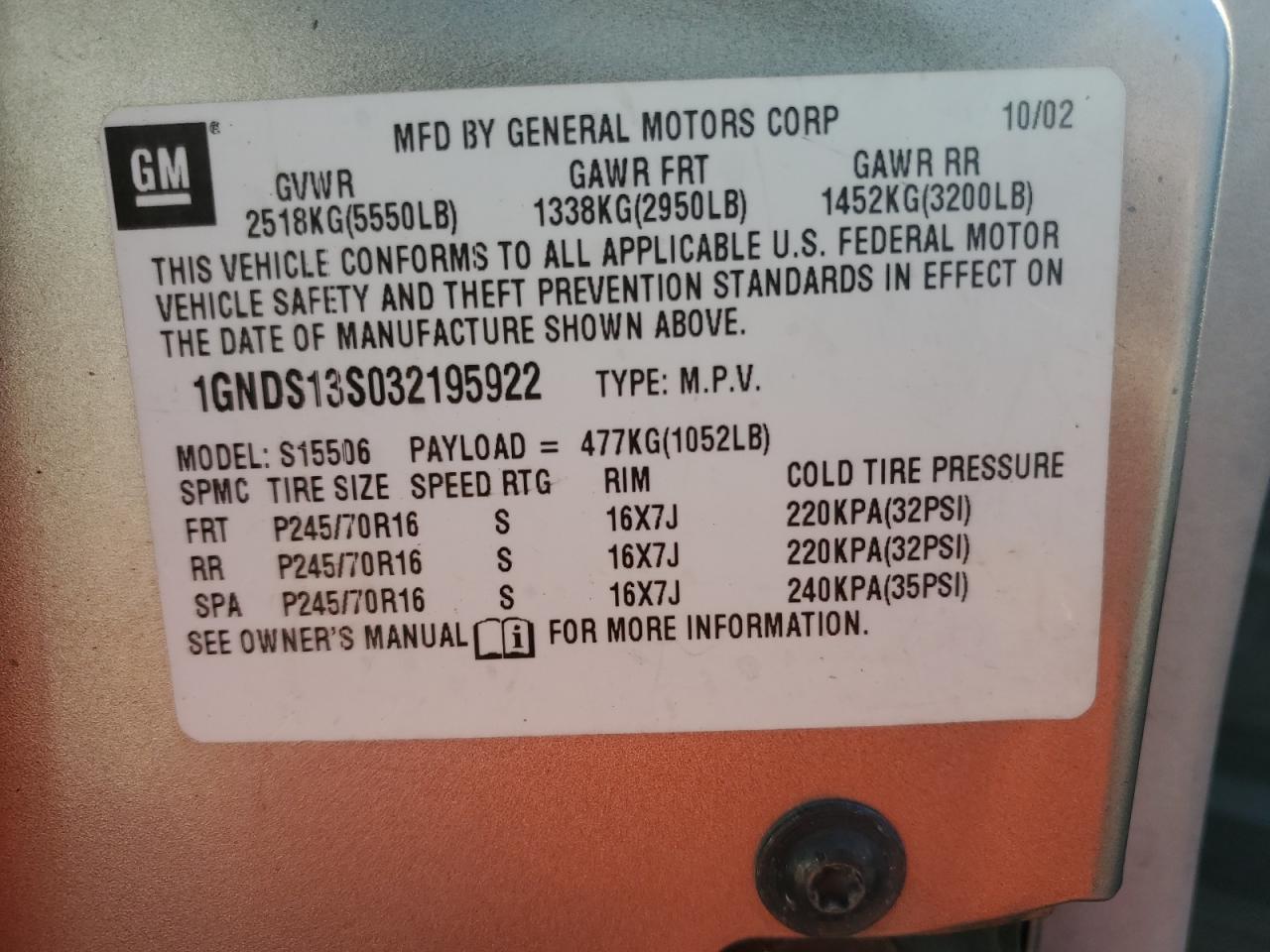 2003 CHEVROLET Trailblazer