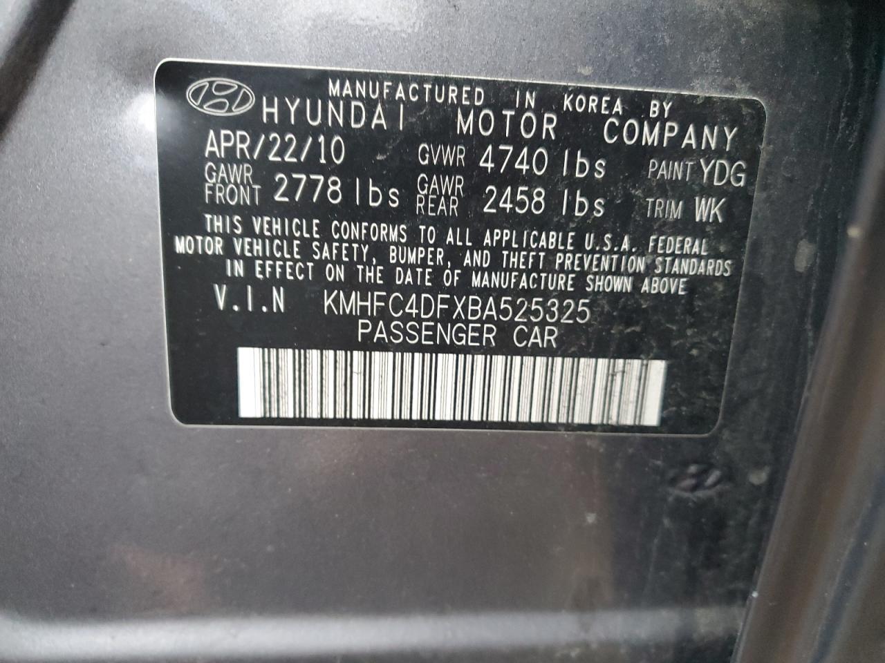 2011 HYUNDAI Azera