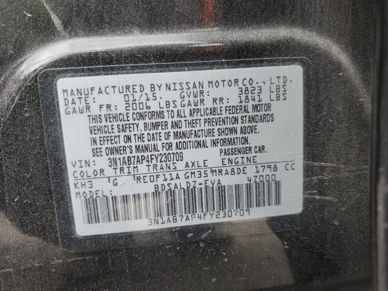 2015 NISSAN SENTRA