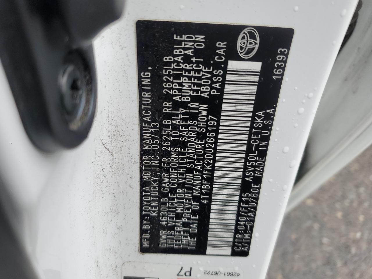 2013 TOYOTA CAMRY