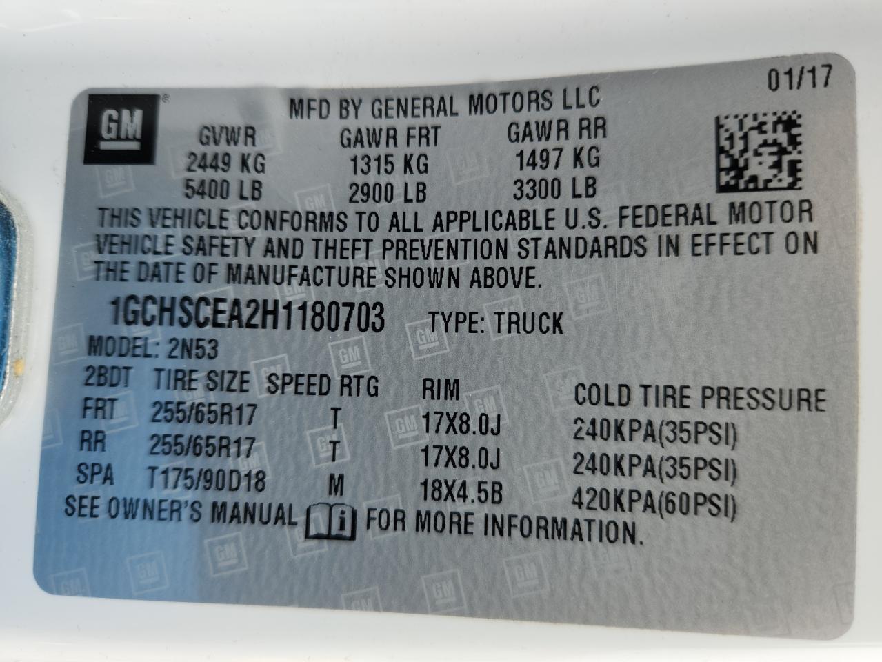 2017 CHEVROLET COLORADO