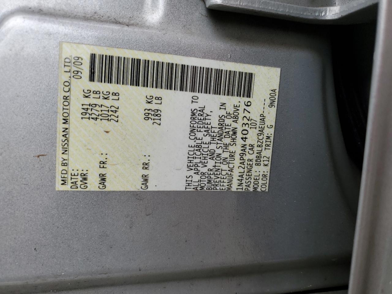 2010 NISSAN ALTIMA