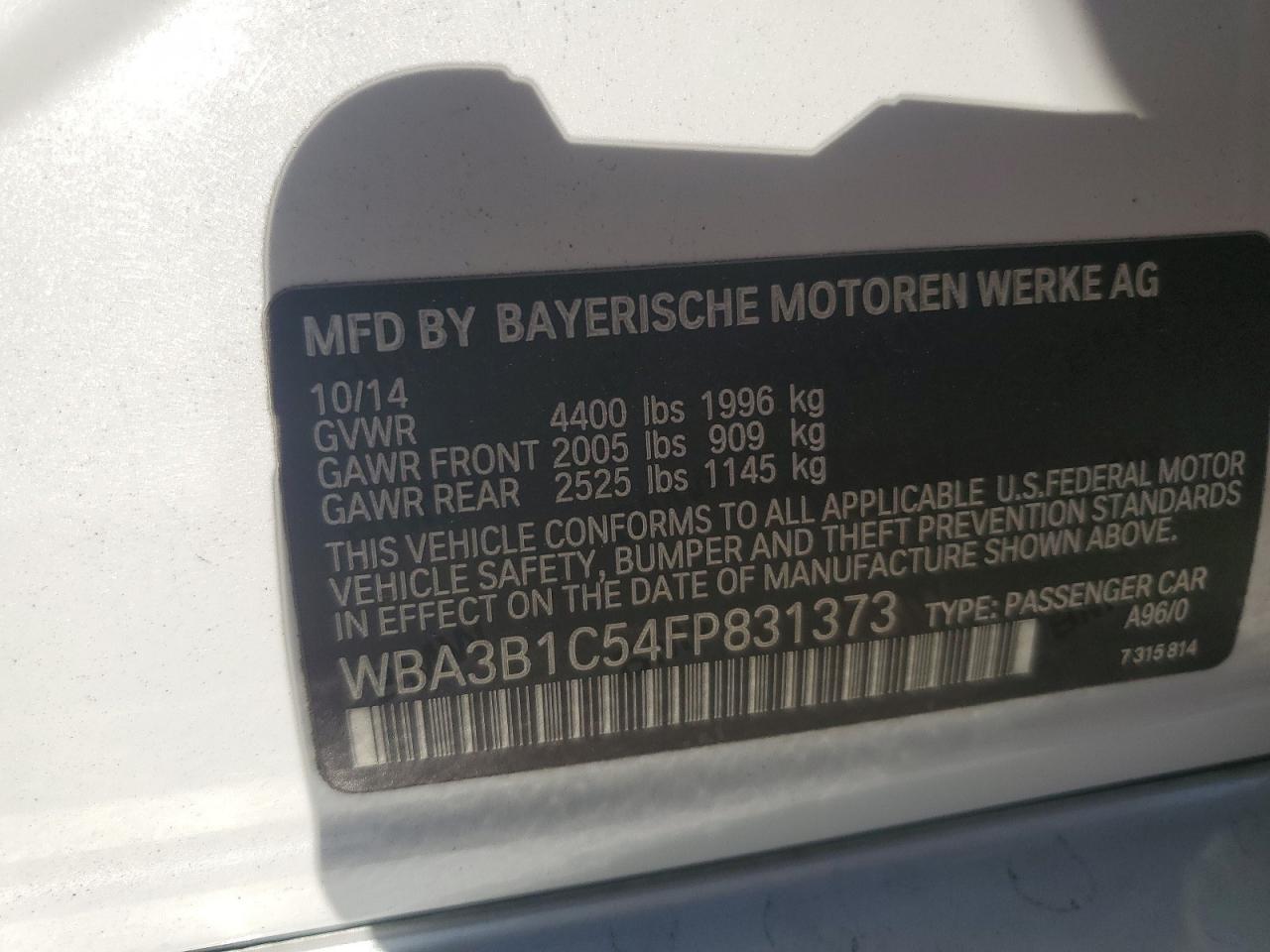 2015 BMW 3 SERIES