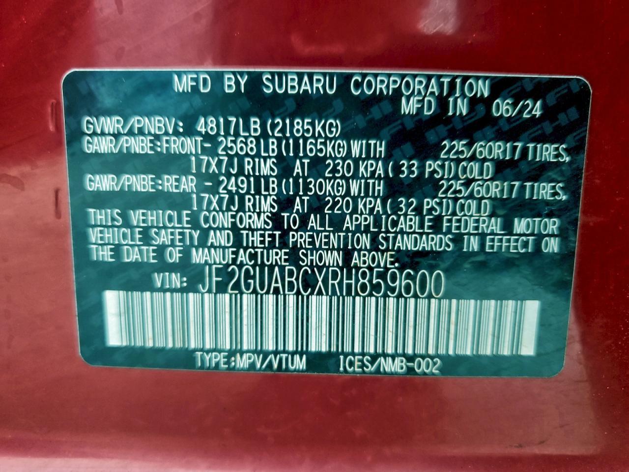 2024 SUBARU Crosstrek