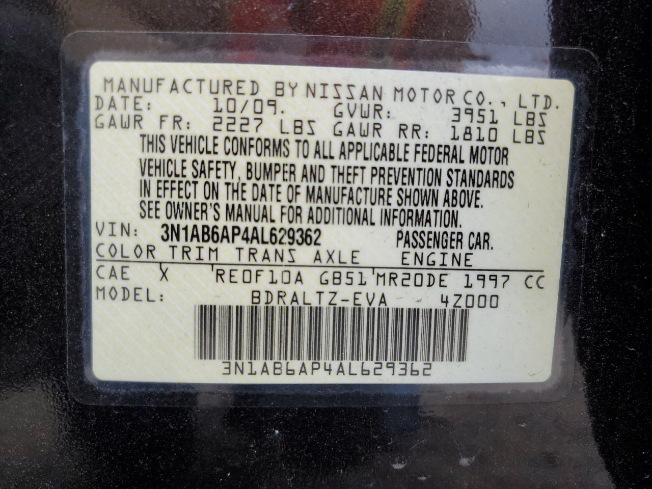 2010 NISSAN SENTRA