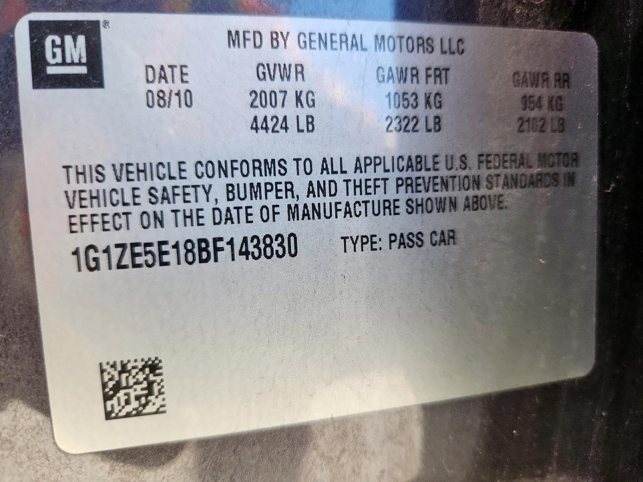 2011 CHEVROLET MALIBU
