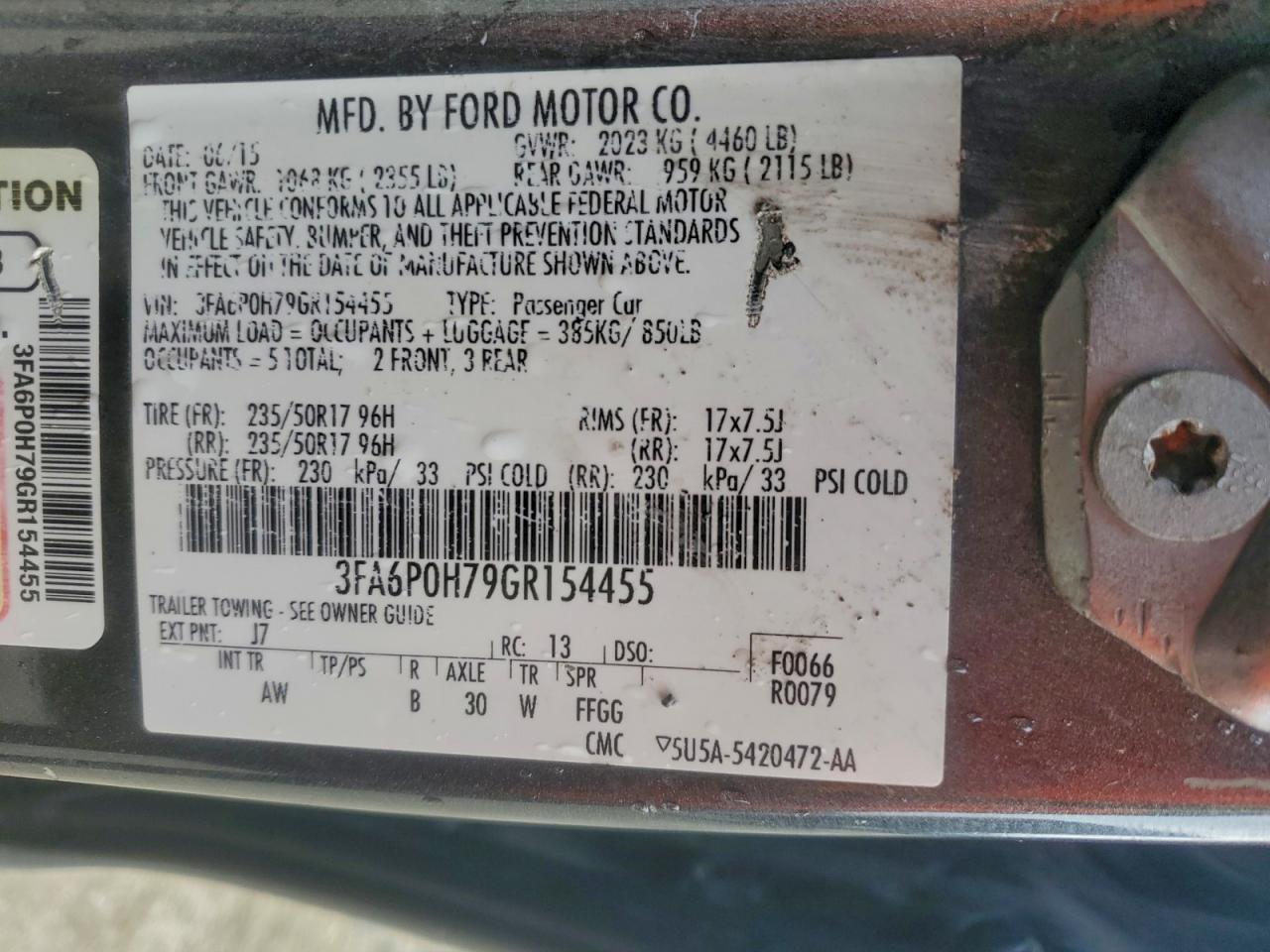 2016 FORD FUSION